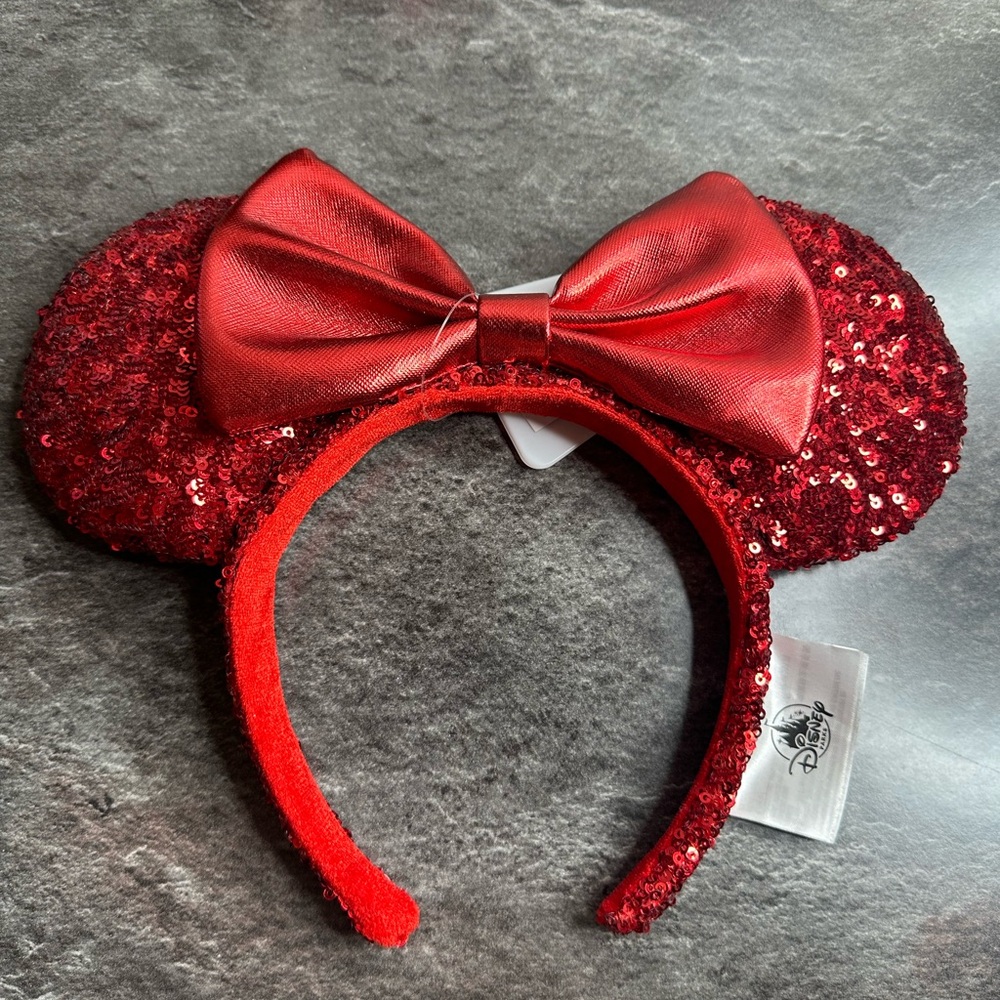 Red Sequins Disney Minnie Mouse Ears Adult
